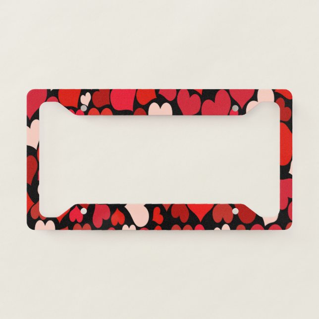 Heart Print License Plate Frame (Front)
