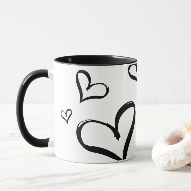 Heart Print Mug (With Donut)