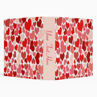 Heart Print Red and Pink 3 Ring Binder