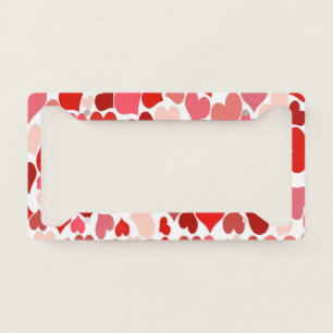 Heart Print Red and Pink License Plate Frame