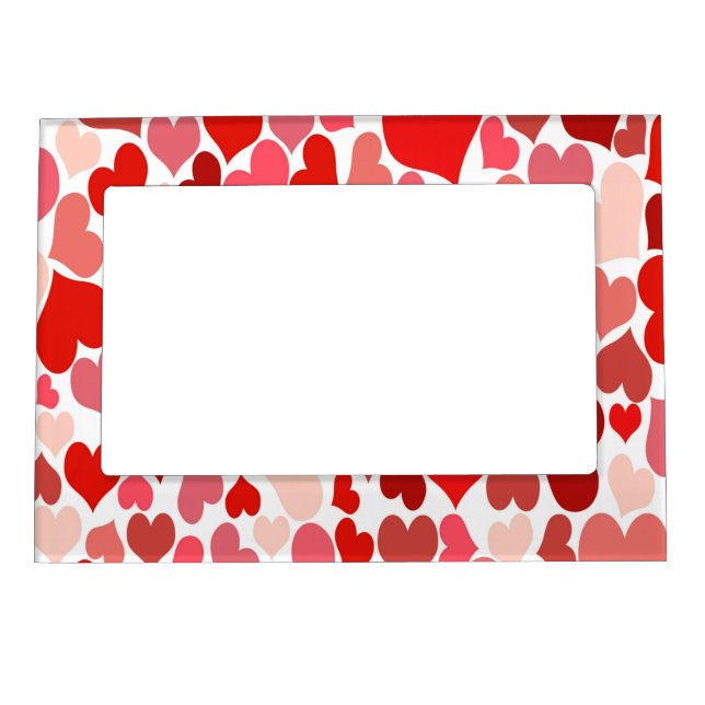 Heart Print Red and Pink Magnetic Frame (Front)