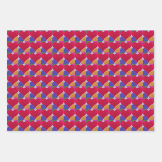 Heart Print Wrapping Paper Sheets