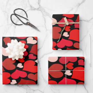 Heart Print Wrapping Paper Sheets