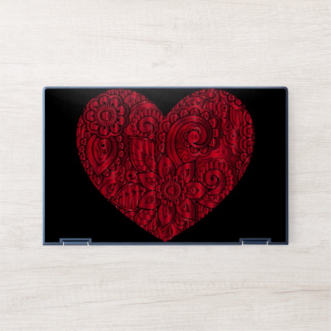 Heart printed laptop stickers HP laptop skin (Front)