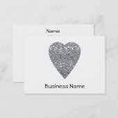 Heart. Printed Light Gray and Mid Gray Pattern. Business Card (Front/Back)