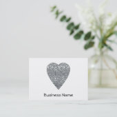 Heart. Printed Light Gray and Mid Gray Pattern. Business Card (Standing Front)