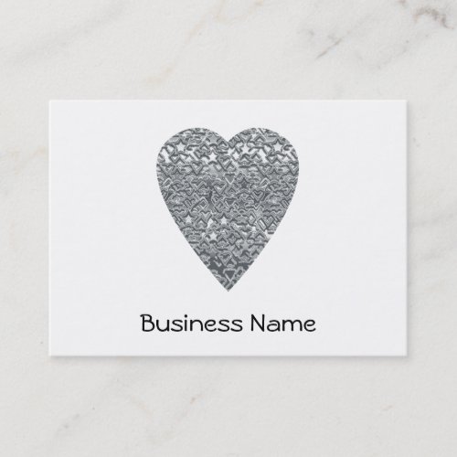Heart. Printed Light Gray and Mid Gray Pattern. Business Card