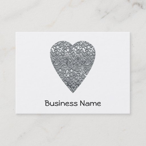 Customizable Heart. Printed Light Gray and Mid Gray Pattern. Business Card
