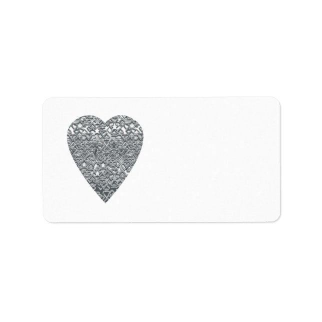 Heart. Printed Light Gray and Mid Gray Pattern. Label (Front)