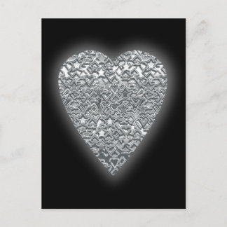 Heart. Printed Light Gray and Mid Gray Pattern. Postcard