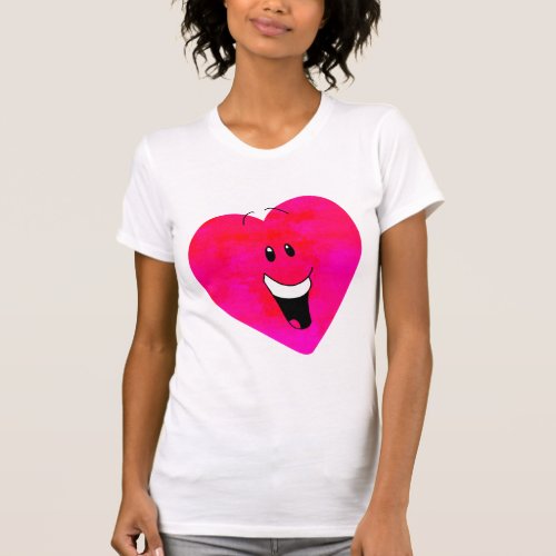 Heart Printed _ Womens BellaCanvas Slim Fit T_Sh T_Shirt