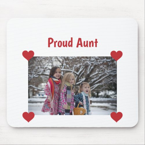 Heart Proud Aunt Love Personalize Photo Make Make Mouse Pad