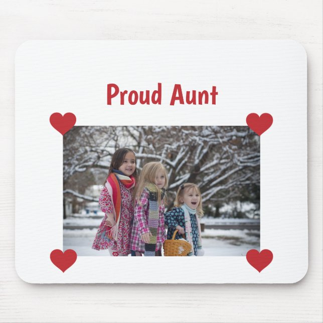 Heart Proud Aunt Love Personalize Photo Make Make Mouse Pad (Front)