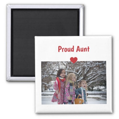 Heart Proud Auntie Love Personalize Photo Make Magnet