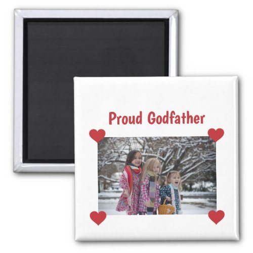 Heart Proud Godfather Love Personalize Photo Make Magnet