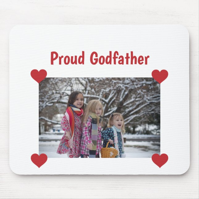 Heart Proud Godfather Love Personalize Photo Make Mouse Pad (Front)