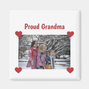 Heart Proud Grandma Love Personalize Photo Make Magnet