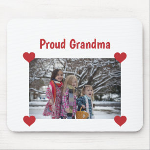 Heart Proud Grandma Love Personalize Photo Make Mouse Pad
