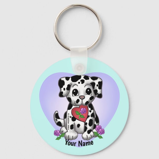 Heart Puppy Dog  Keychain (Front)