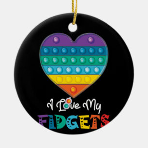 Heart Push Pop It Game Board Fidget Toy Ceramic Ornament