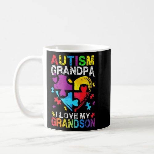 Heart Puzzle Autism Grandpa I Love My Grandson Awa Coffee Mug