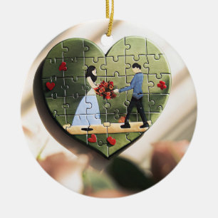 Heart Puzzle Love Ornament
