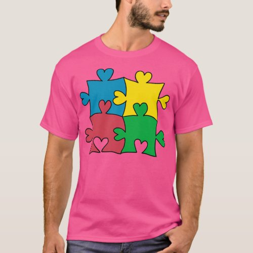 Heart Puzzle Piece Autism Awareness T_Shirt