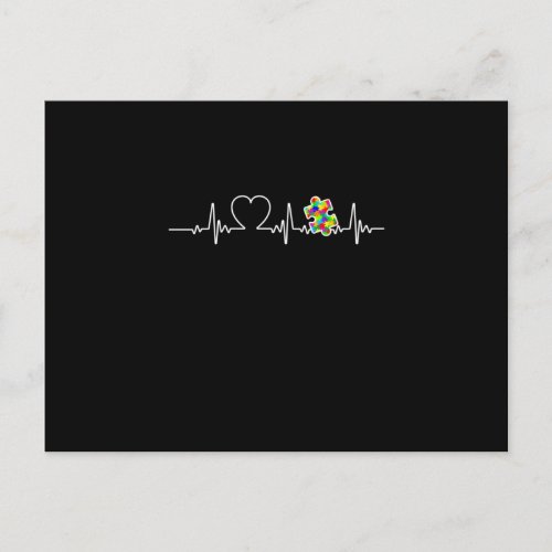 Heart Puzzle Piece Heartbeat Cool Autism Awareness