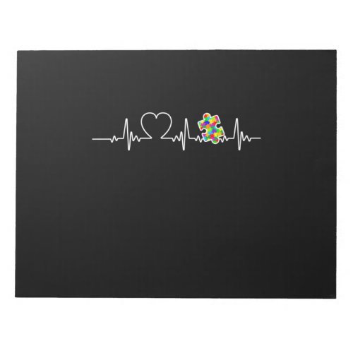 Heart Puzzle Piece Heartbeat Cool Autism Awareness
