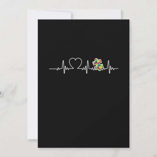 Heart Puzzle Piece Heartbeat Cool Autism Awareness