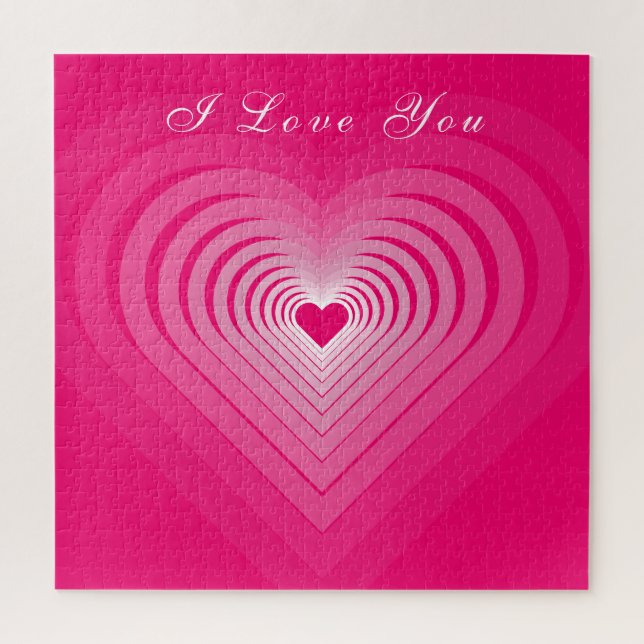 Heart Puzzle with Text - I Love You (Vertical)