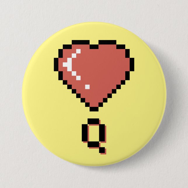 Heart queen black outline button (Front)