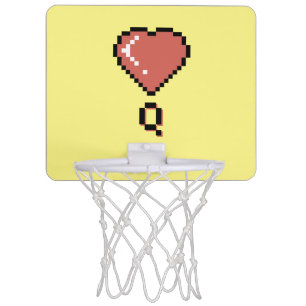 Heart queen black outline mini basketball hoop