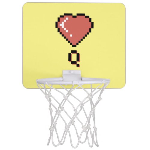 Heart queen black outline mini basketball hoop