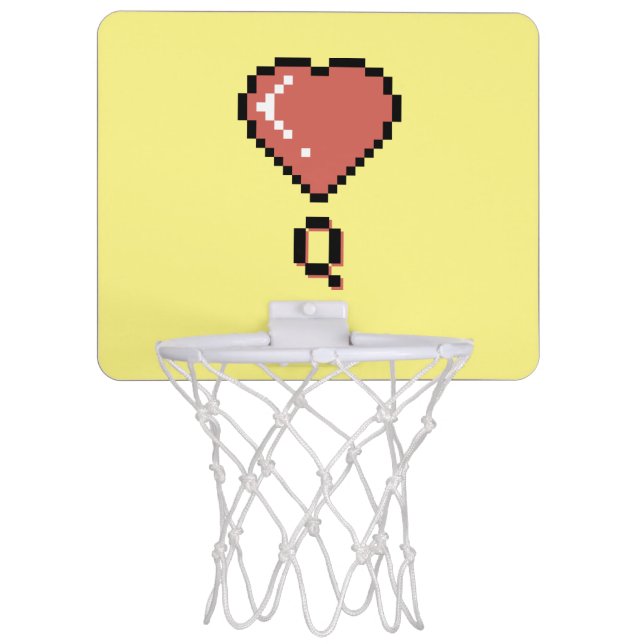 Heart queen black outline mini basketball hoop (Front)