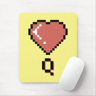 Heart queen black outline mouse pad