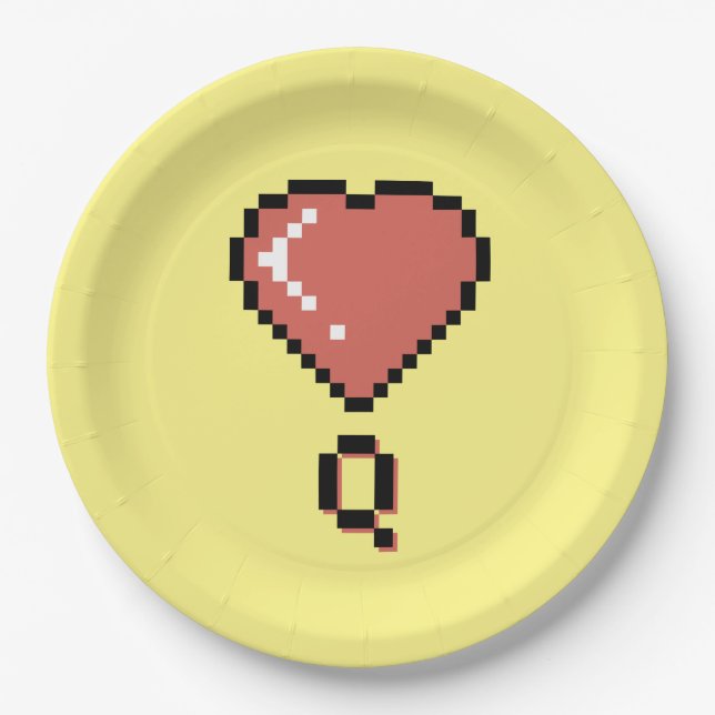 Heart queen black outline paper plates (Front)