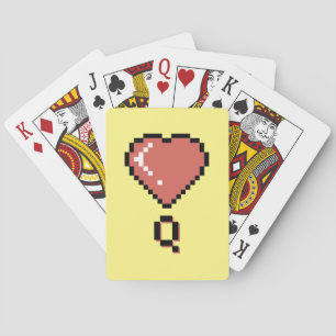 Heart queen black outline poker cards