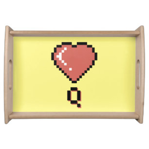 Heart queen black outline serving tray