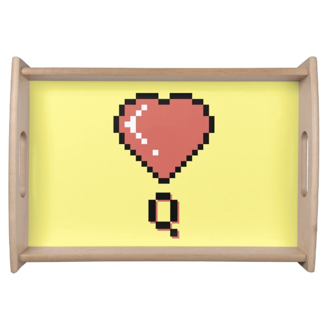 Heart queen black outline serving tray (Front)