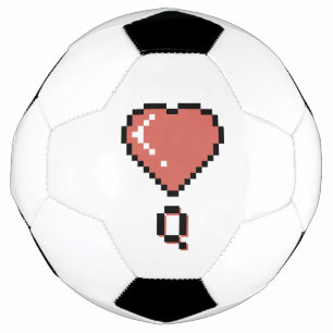 Heart queen black outline soccer ball