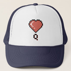 Heart queen black outline trucker hat