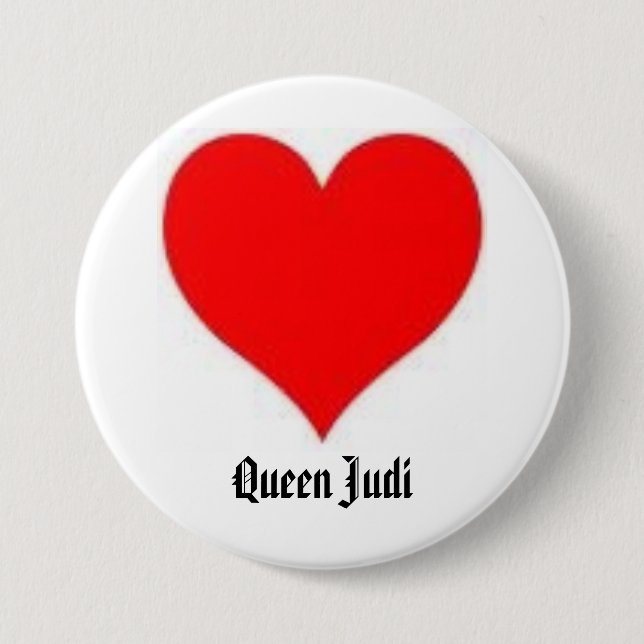heart, Queen Judi Pinback Button (Front)