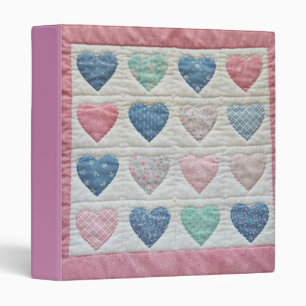 Heart quilt 3 ring binder
