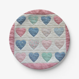 Heart quilt paper plates