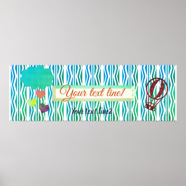 Heart Rain Baby Shower Children Room Poster Banner (Front)