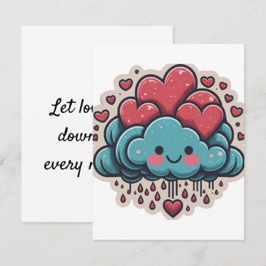 Heart Rain Cartoon  (Front/Back)