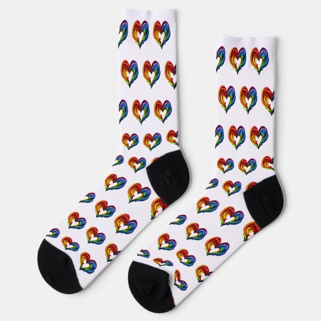 Heart Rainbow Colors Socks (Left)