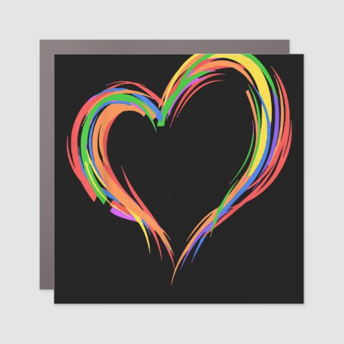 Heart Rainbow Flag LGBT Gay Les Pride Support LGBT Car Magnet
