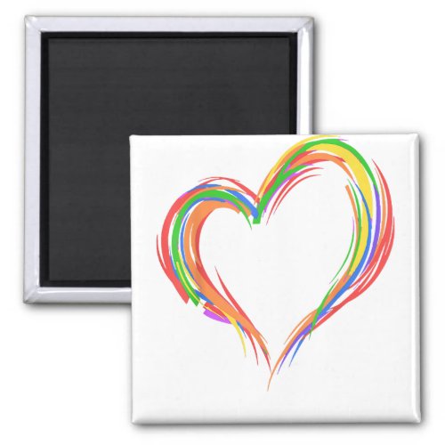 Heart Rainbow Flag LGBT Gay Les Pride Support LGBT Magnet